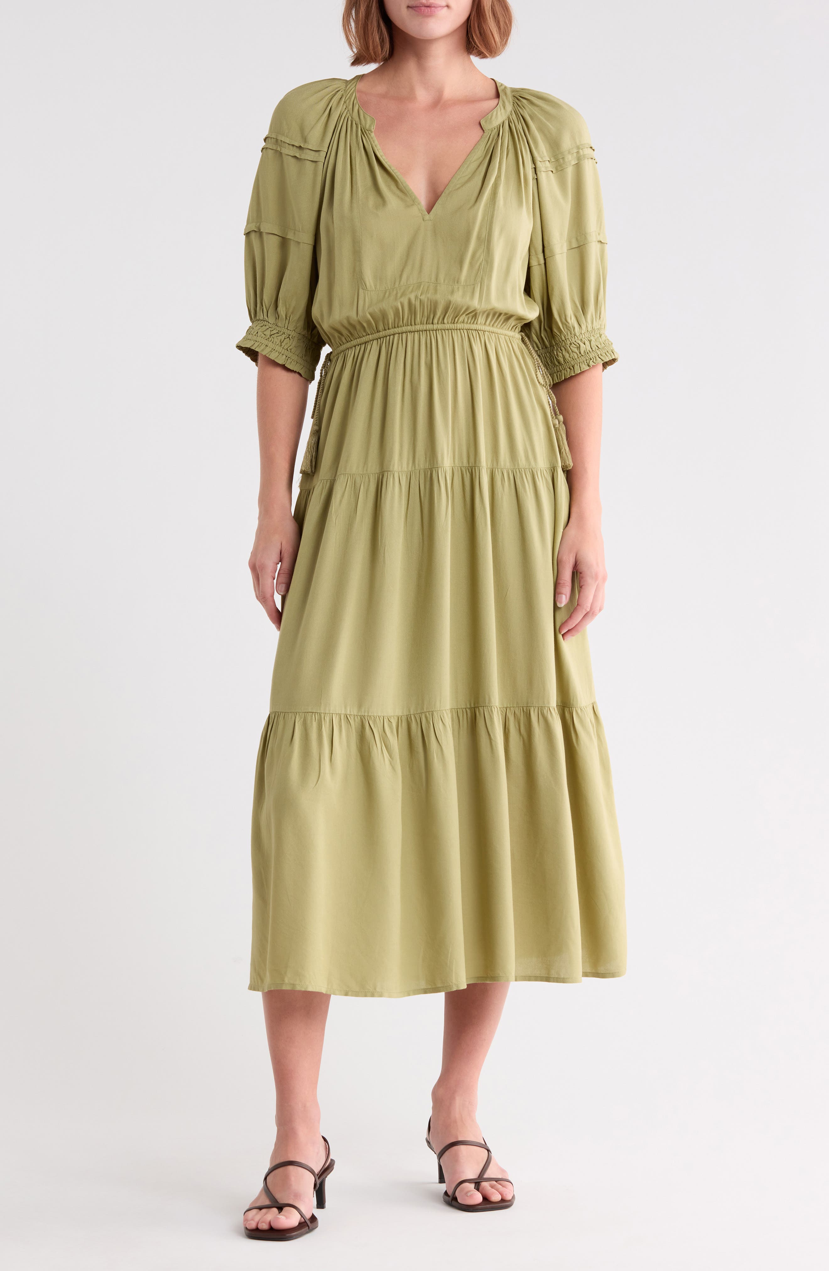 Puff Sleeve Tiered Dress