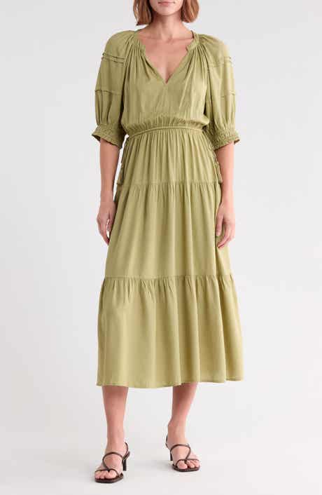 Puff Sleeve Tiered Dress