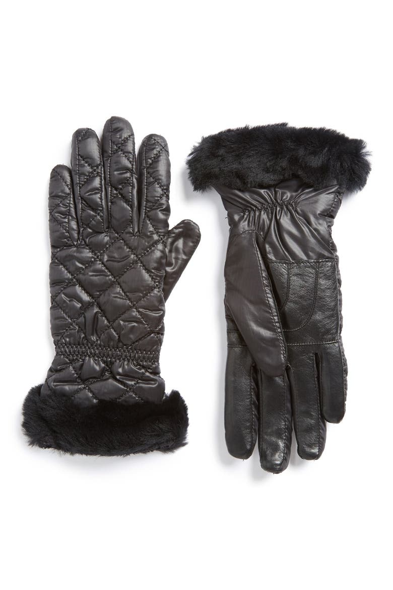 Australia Quilted Water Resistant Tech Gloves, Main, color, BLACK MULTI