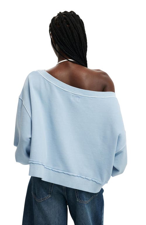 Cotton On Off Shoulder Sweatshirt In Blue