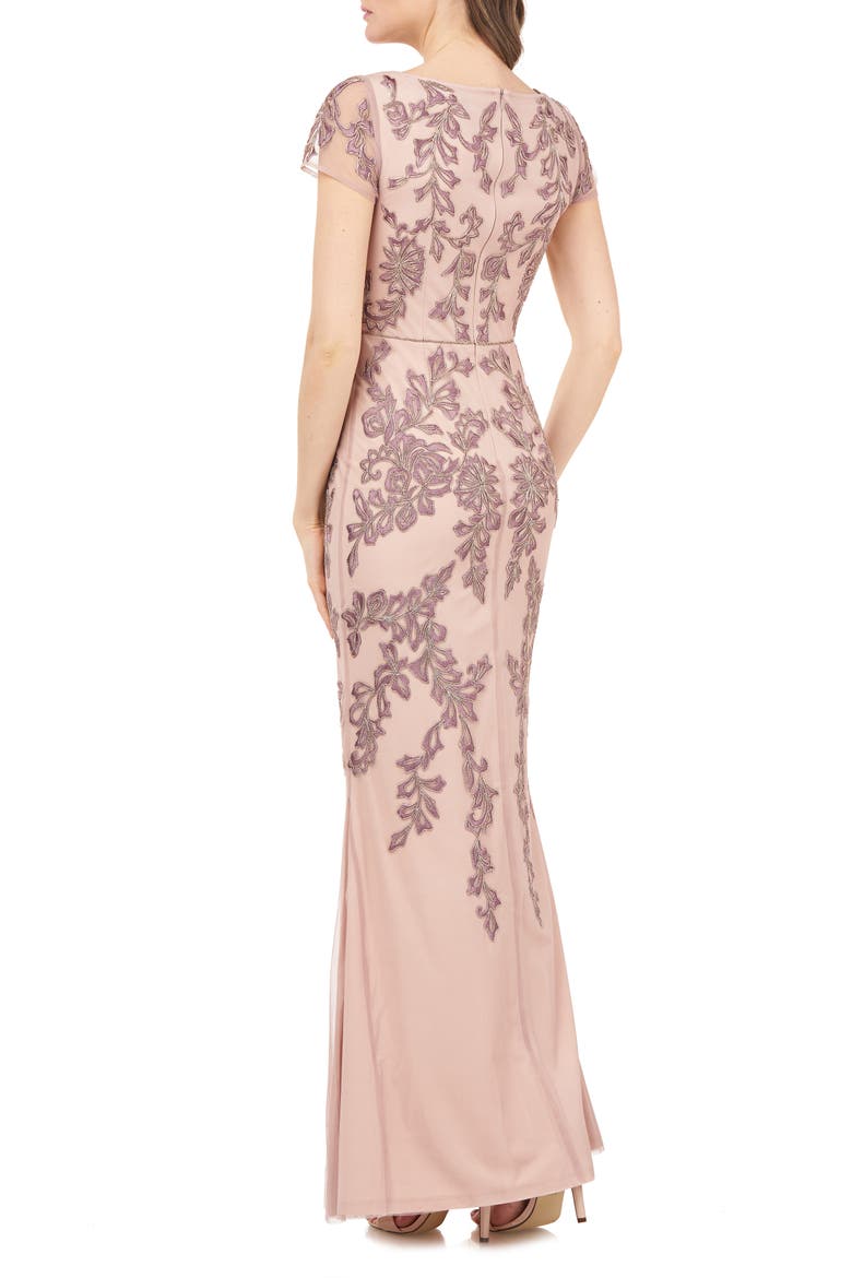 Beaded Mermaid Gown, Alternate, color, BLUSH
