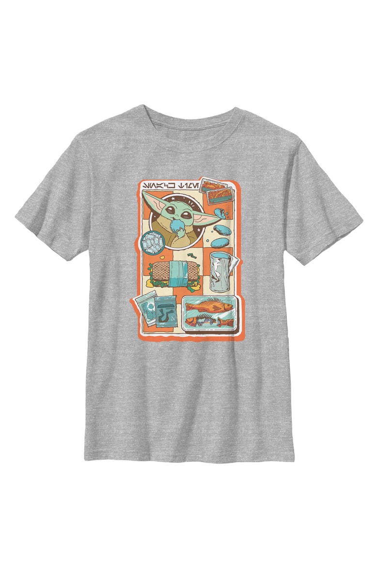 Boy's Star Wars The Mandalorian and Grogu Snack Time Comic Foods  Graphic T-Shirt, Main, color, Sport Grey