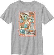 Star Wars: The Mandalorian and Grogu Boy's Star Wars The Mandalorian and Grogu Snack Time Comic Foods  Graphic T-Shirt
