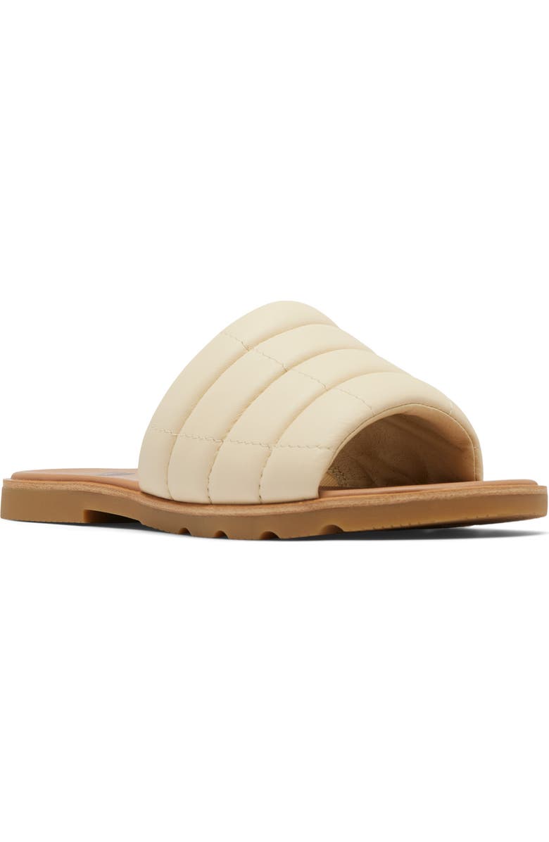 SOREL Ella III Quilted Puff Slide Sandal, Main, color, Honey White/ Gum 16