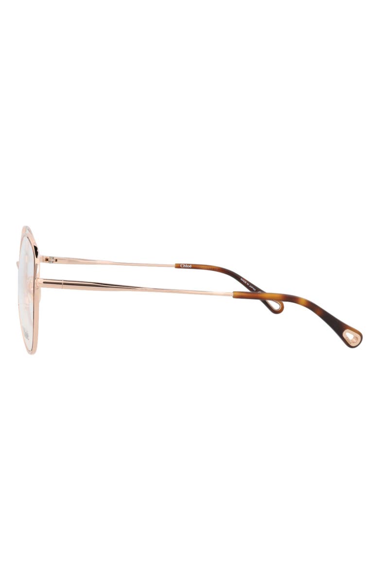 Chloé 54mm Round Optical Glasses, Alternate, color, Gold Gold Transparent