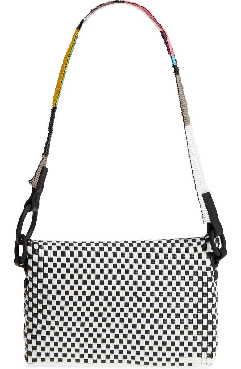 Truss Embellished Baguette Clutch, Alternate, color,