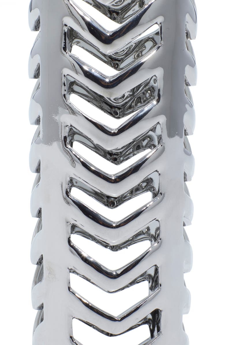 VIVIAN LUNE HOME Silver Ceramic Vase with Chevron Patterns - Set of 2, Alternate, color, 