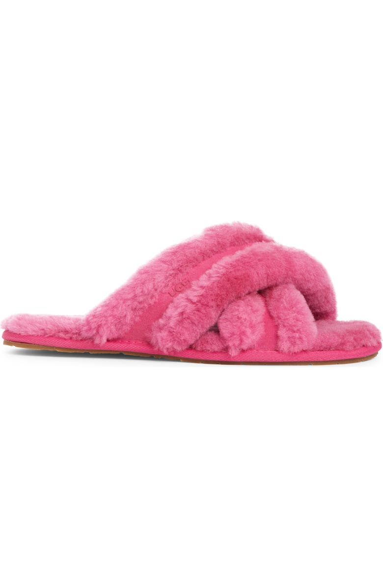UGG<sup>®</sup> Scuffita Genuine Shearling Slide Slipper, Alternate, color, Dark Peony