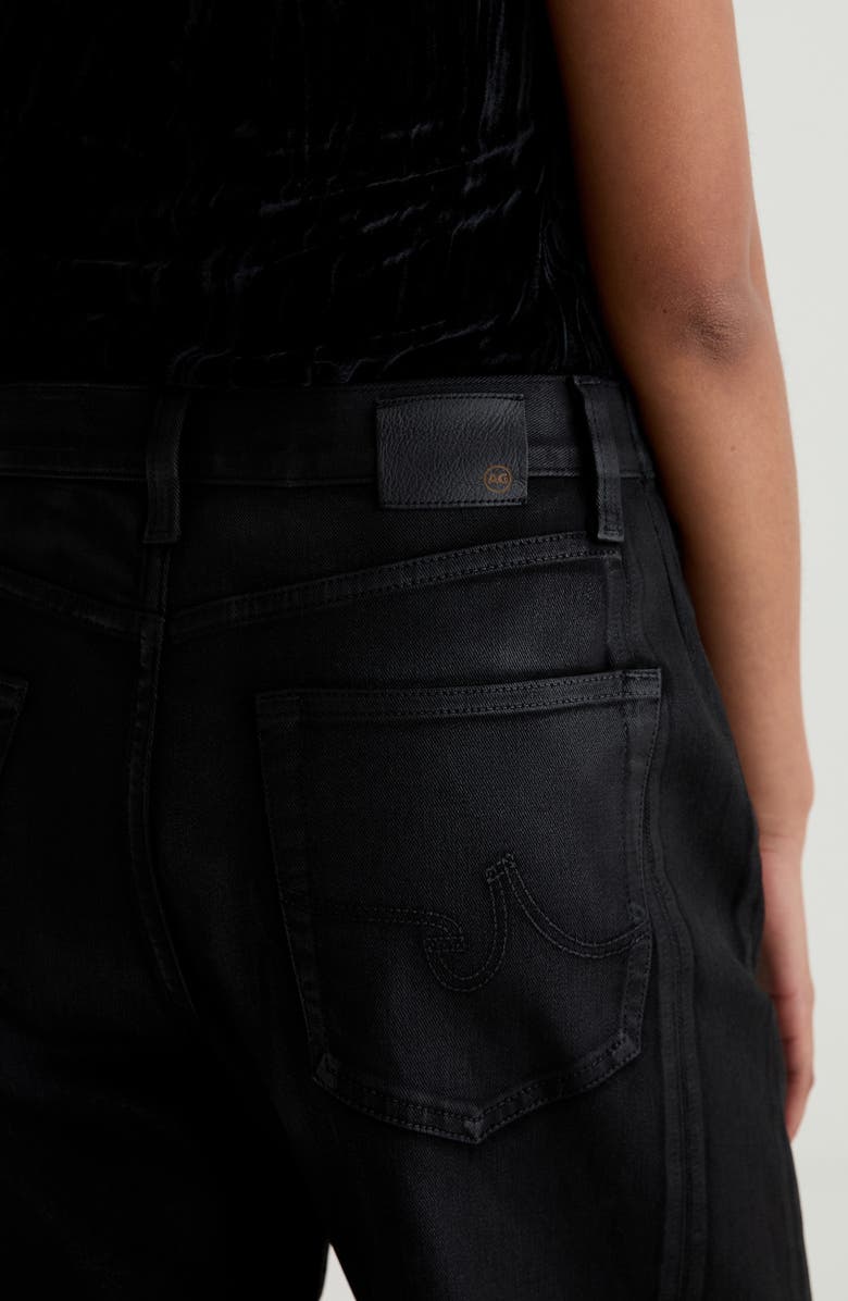 AG Hattie Coated High Waist Ankle Barrel Jeans, Alternate, color, Black