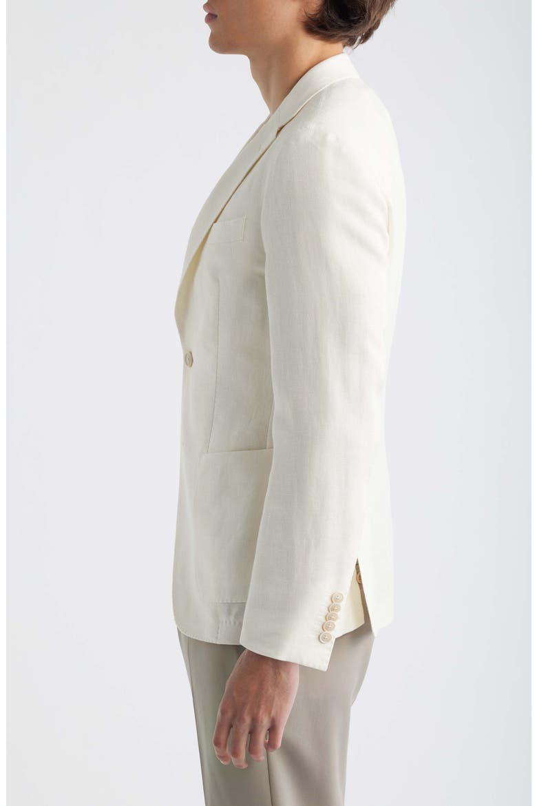 Heston Slim Fit Off White Wool & Linen Herringbone Sport Coat, Alternate, color, OPEN WHITE