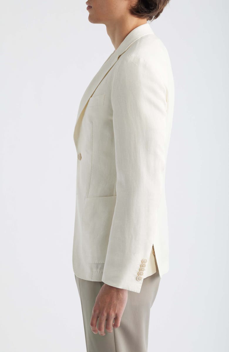 BOSS Camel Heston Slim Fit Off White Wool & Linen Herringbone Sport Coat, Alternate, color, Open White