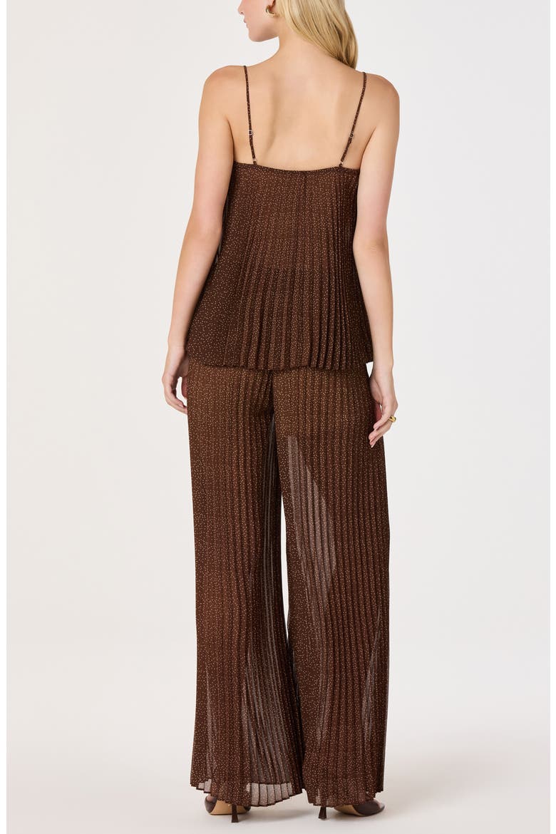 Jantine Pleated Top, Alternate, color, BROWN POLKADOT