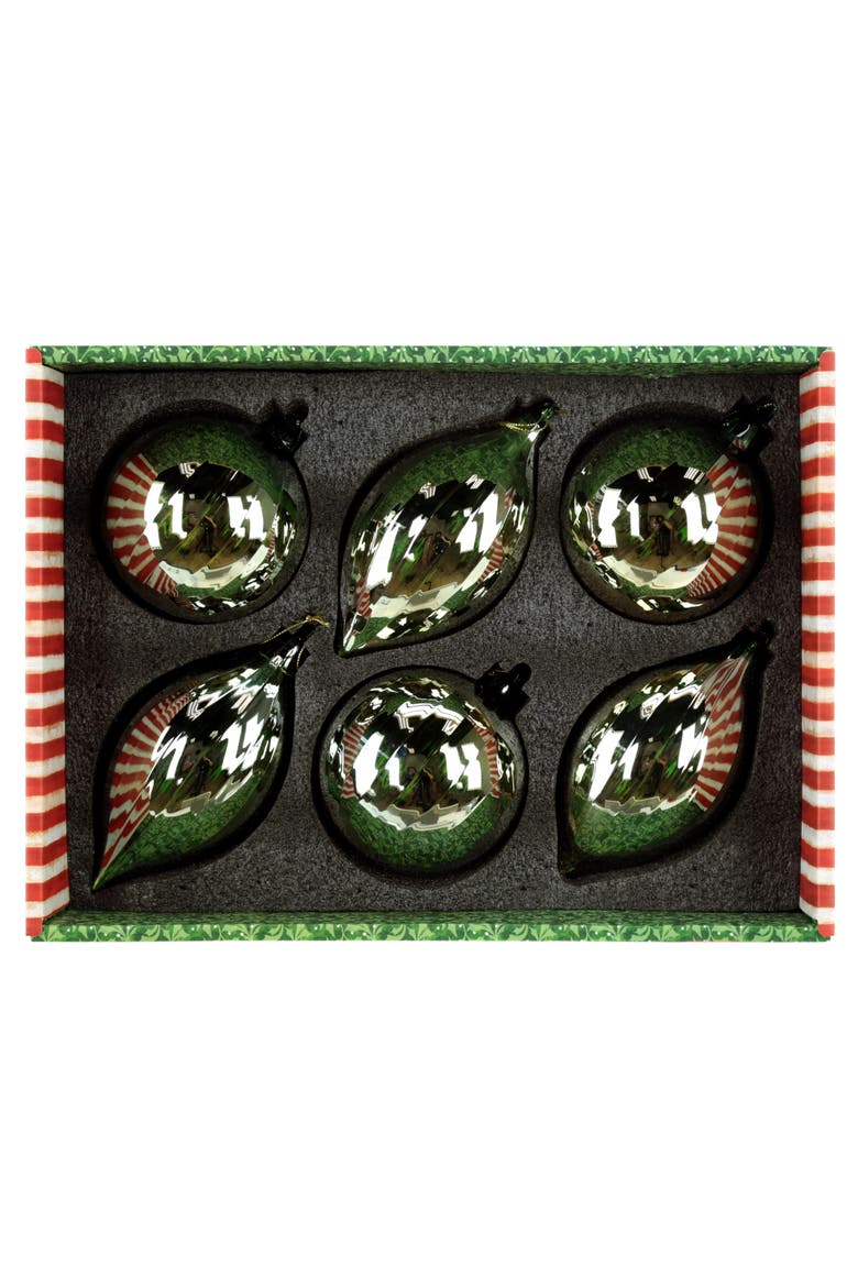 Reflective Drop Ornament, Box of 6, Alternate, color, Mint Green