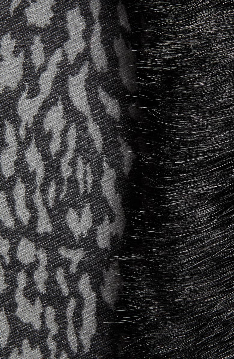 Love Token Faux Fur Trim Knit Wrap, Alternate, color, 