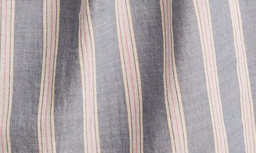 Lucky Brand Stripe Smocked Square Neck Cotton Peasant Top In Multi