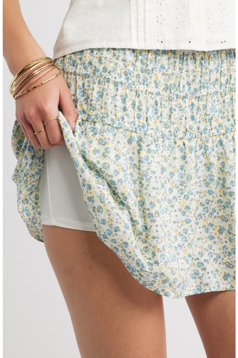 Drop Waist Flare Cotton Skort, Alternate, color, IVORY- BLUE DAINE FLORAL