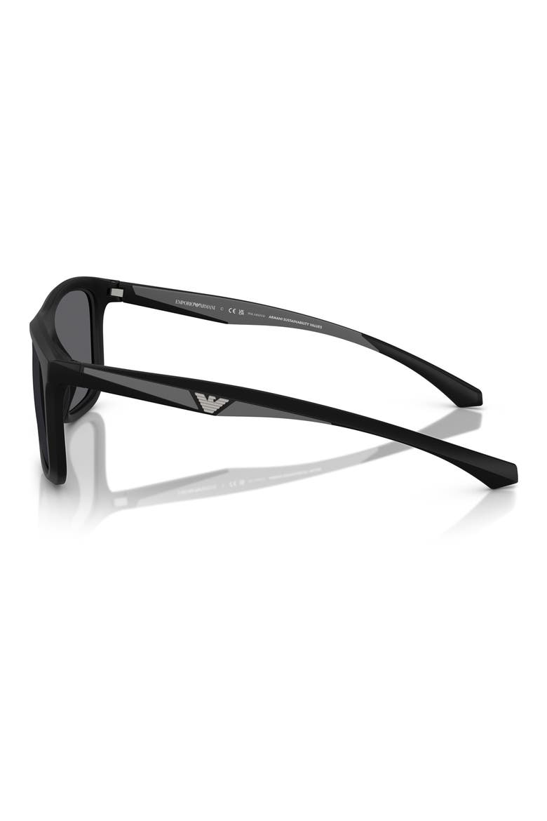 57mm Polarized Square Sunglasses, Alternate, color, MATTE BLACK / GREY POLAR