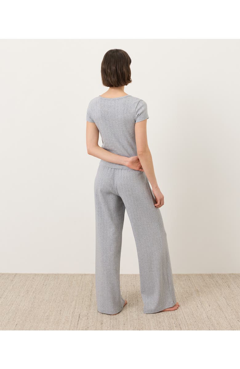 Pact Organic Cotton Pointelle Wide Leg Pant, Alternate, color, Heather Grey