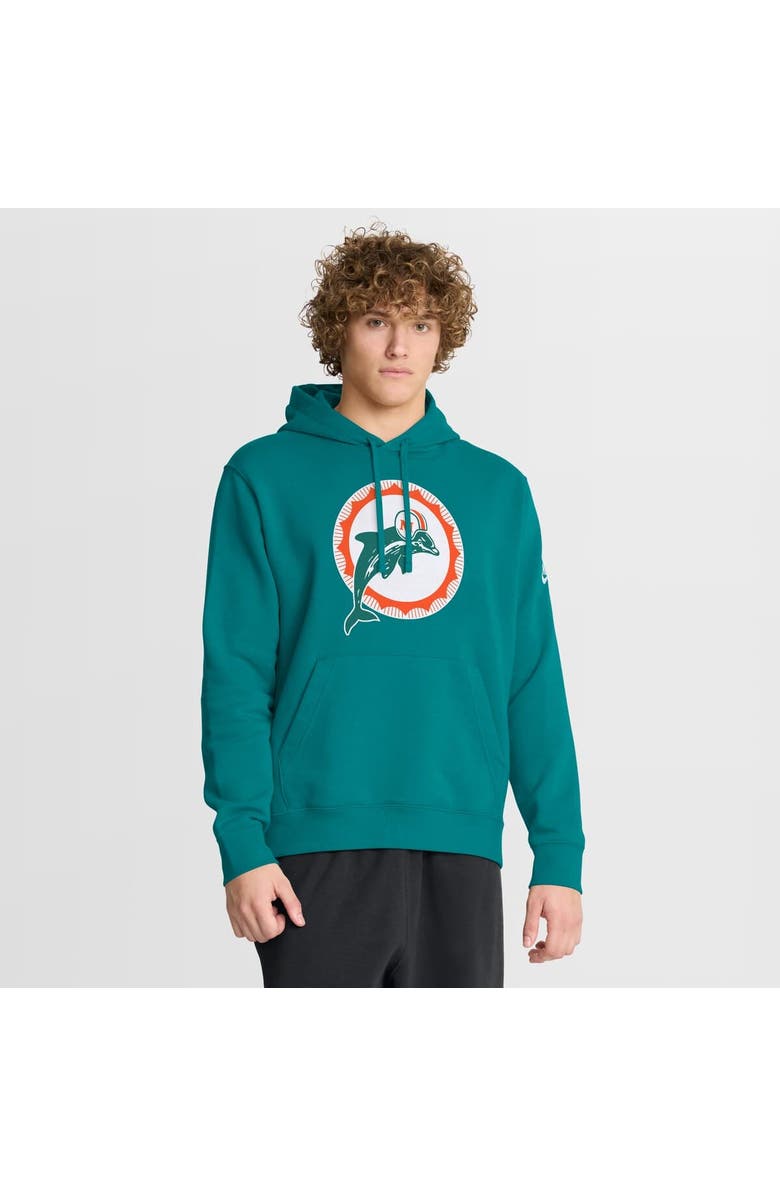Nike Men's Nike Aqua Miami Dolphins Club Fleece Pullover Hoodie, Main, color, Aqua