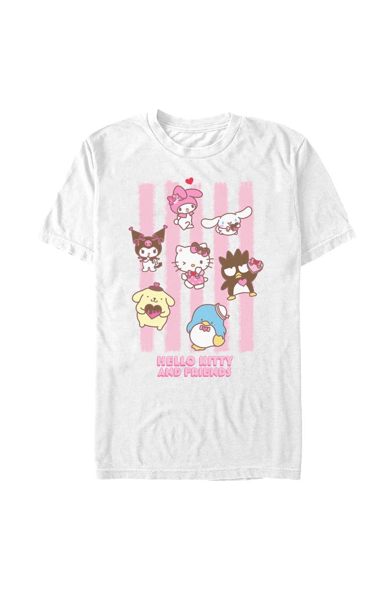 Men's Stripes and Friends Short Sleeve Graphic T-Shirt, Main, color, White