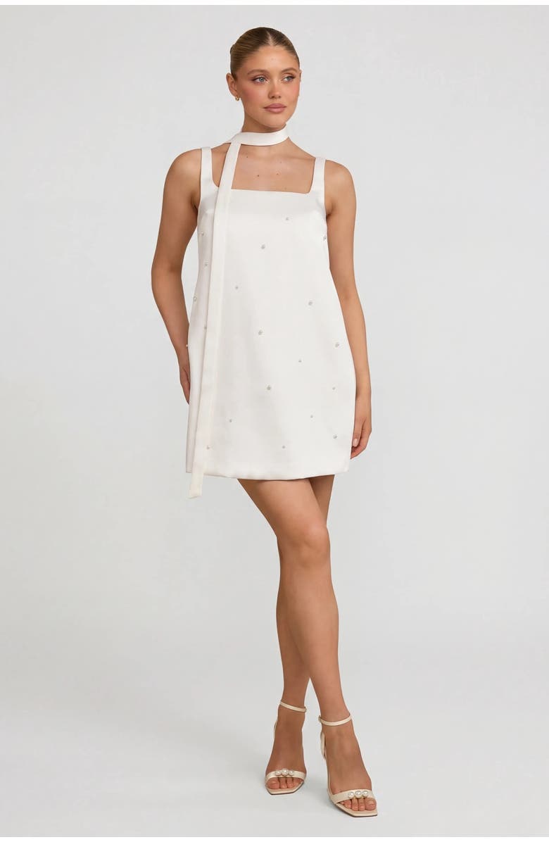 Six Stories Anya Scatter Bead Mini Dress, Alternate, color, White