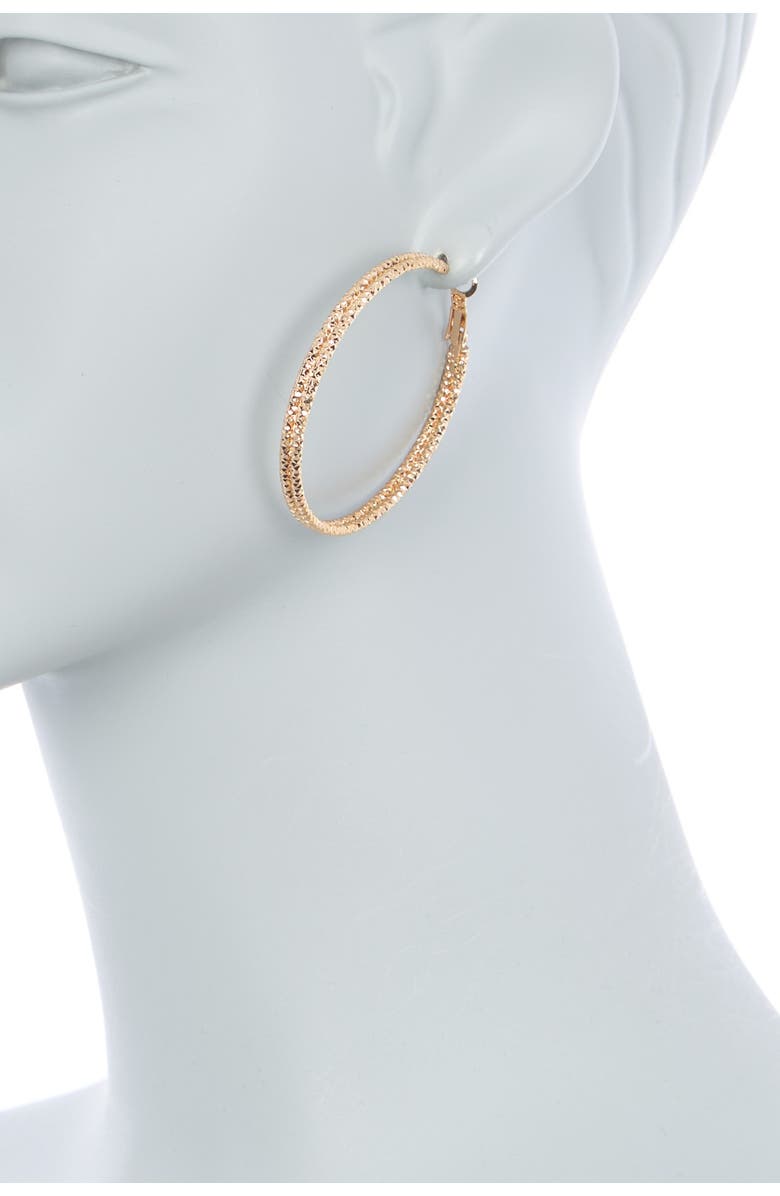 Melrose and Market Set of 3 Textured Hoop Earrings, Alternate, color, 