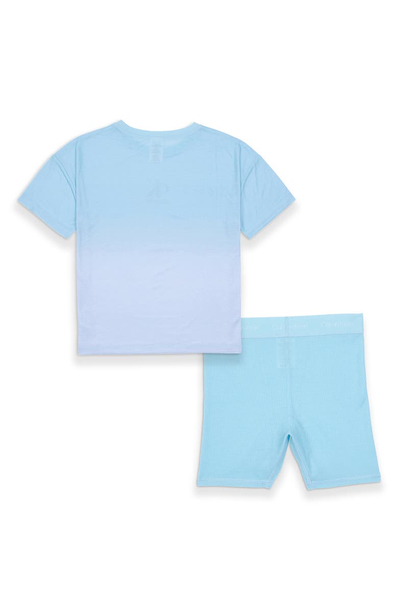 Calvin Klein Kids' Thermal Two-Piece Short Pajamas, Alternate, color, Blue Gradient/ Tropic Blue