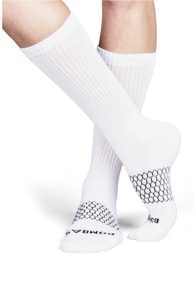 Solids Calf Socks, Alternate, color, WHITE