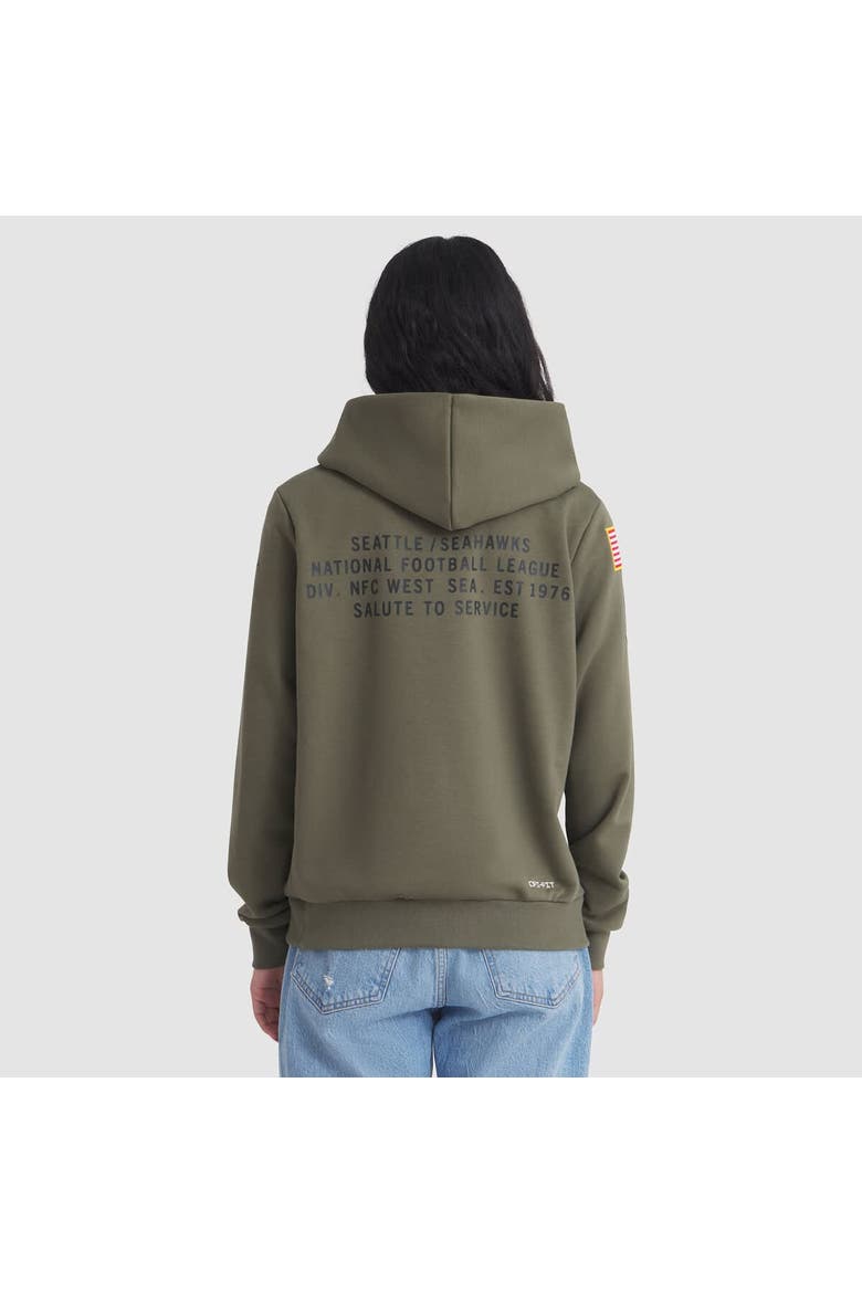 Women's Nike Olive Seattle Seahawks 2025 Salute to Service Sideline Standard Issue Dri-FIT Hoodie, Alternate, color, Olive