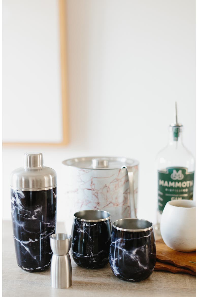 Cocktail Shaker Set, Alternate, color, BLACK MARBLE