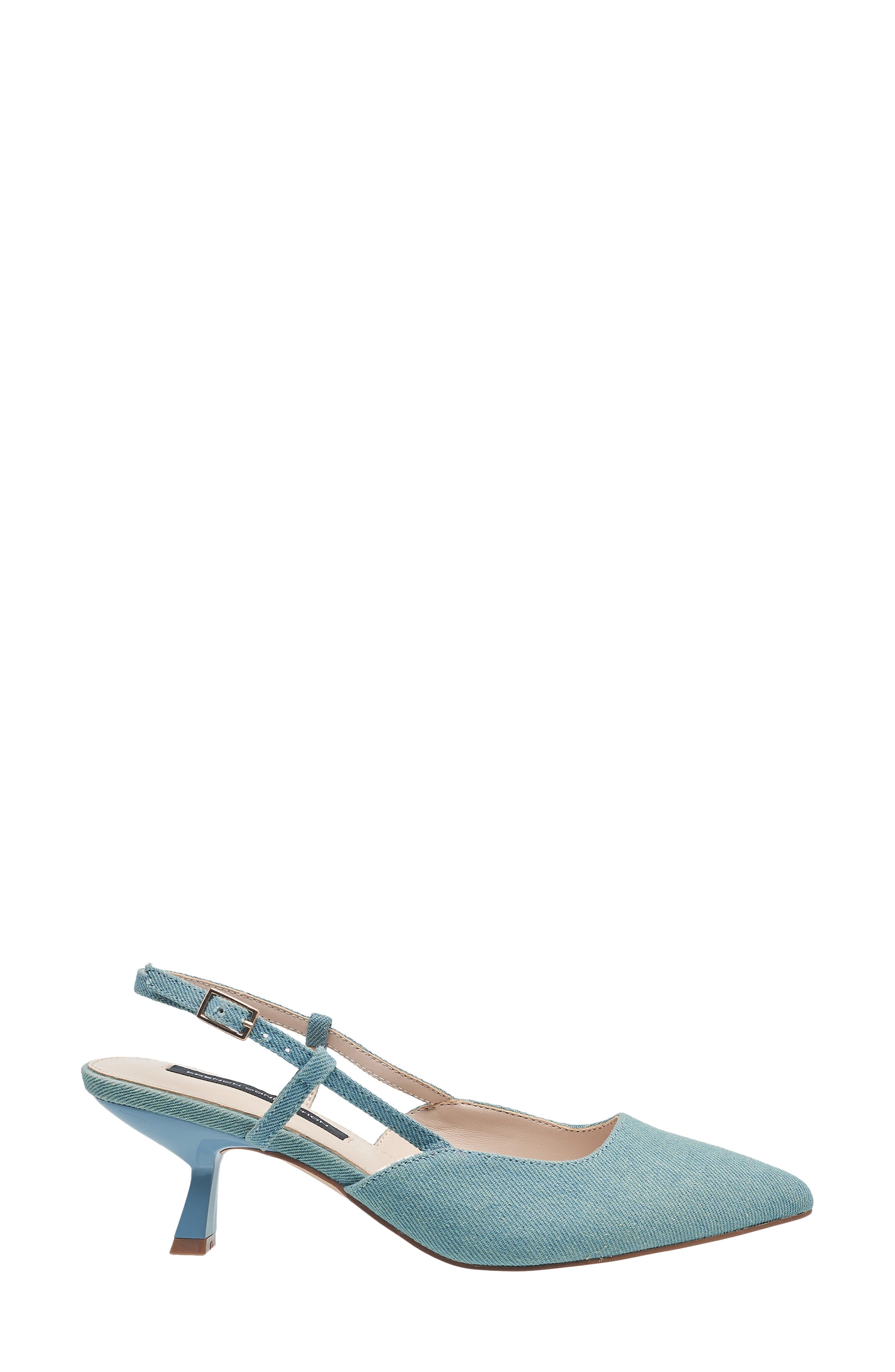 Amy Pointed Toe Slingback Pump, Alternate, color, DENIM