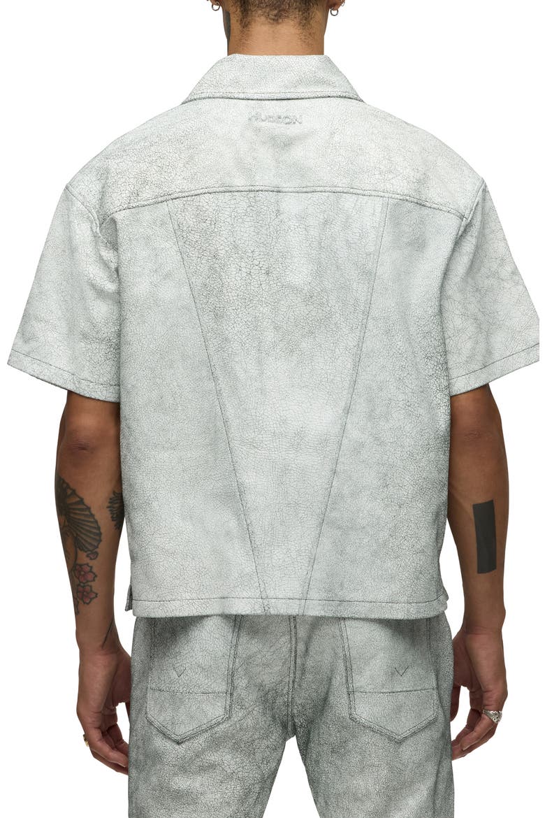 Leather Zip Front Shirt, Alternate, color, CRACKED WHITE