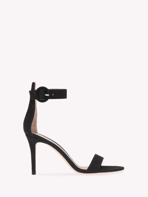 Gianvito Rossi Portofino 70mm Suede Sandals In Black
