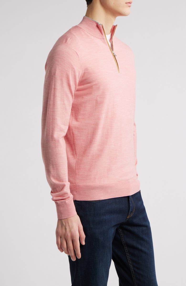 Peter Millar Crown Crafted Excursionist Flex Quarter Zip Pullover, Alternate, color, Pink Crepe