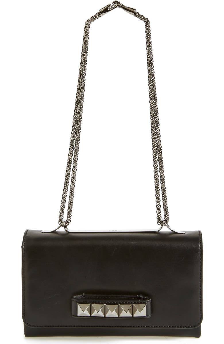 Valentino 'Noir Va Va Voom - Rockstud' Leather Shoulder Bag, Main, color,
