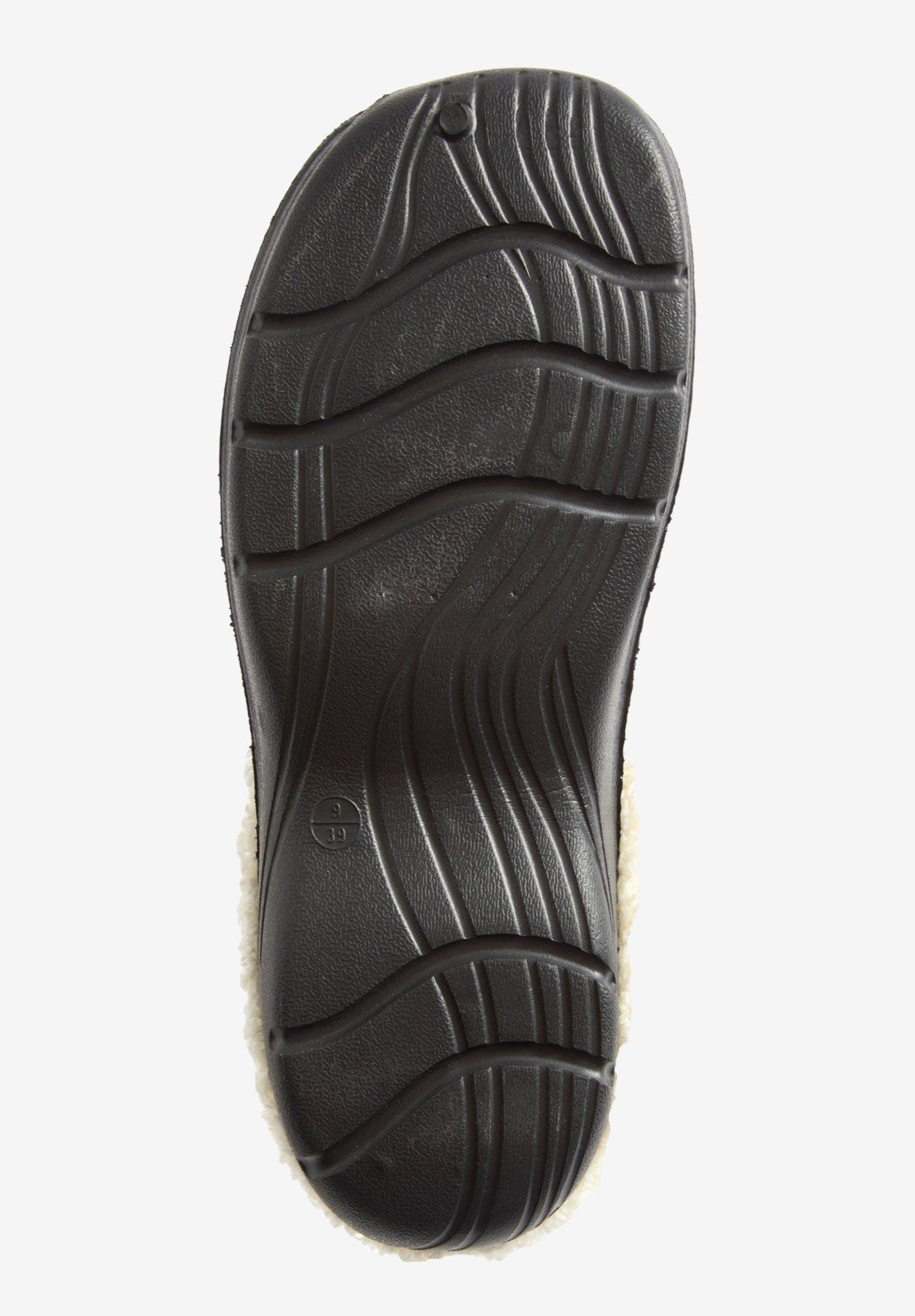 The Fur Lined Slip On Rubber Clog Mule, Alternate, color, BLACK