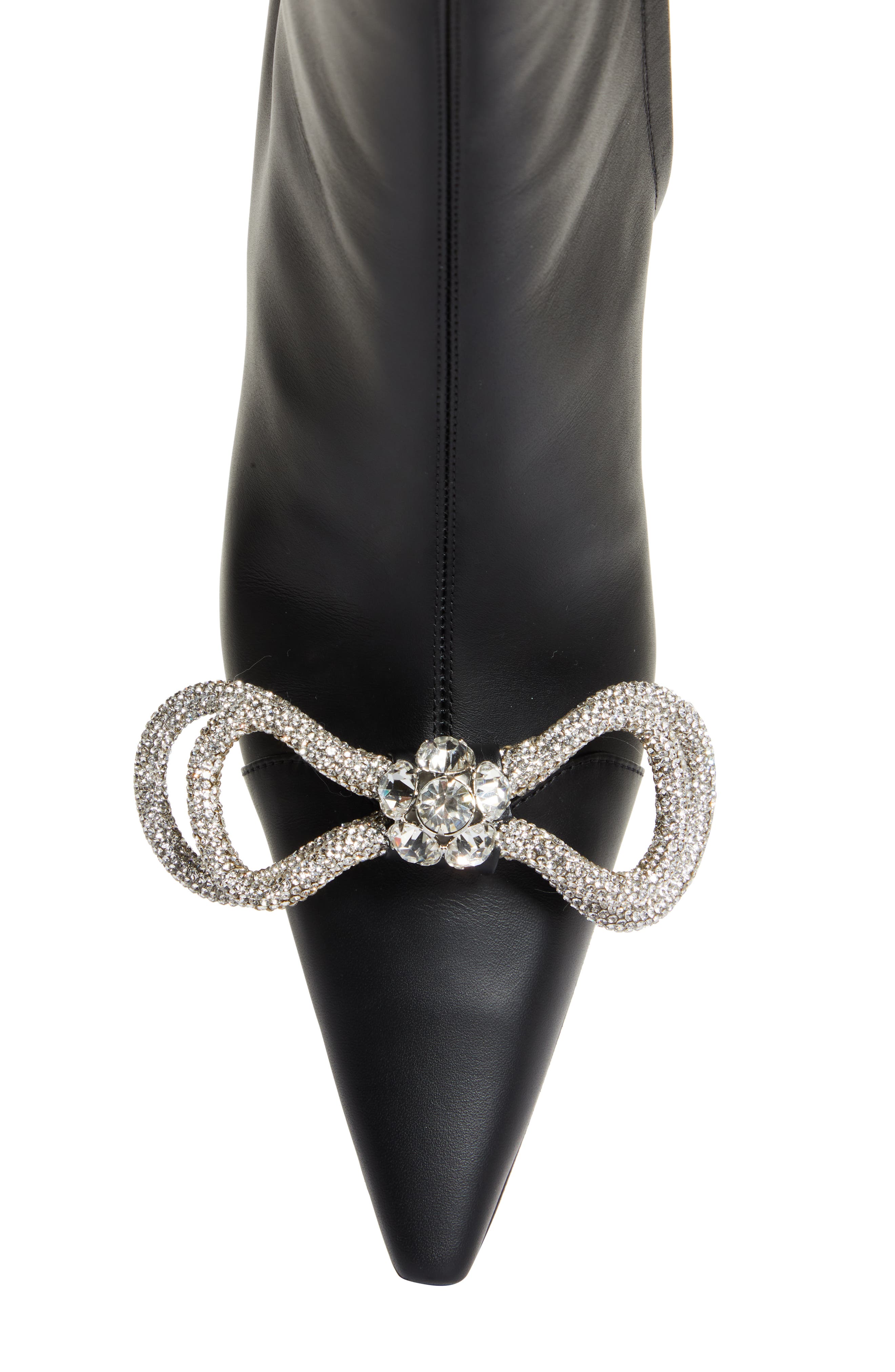 Mach & Mach Crystal Embellished Double Bow Bootie, Alternate, color, 
