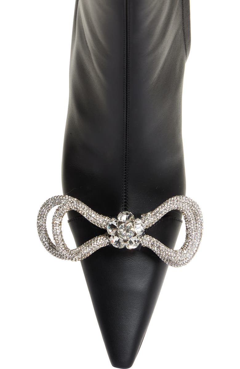 Mach & Mach Crystal Embellished Double Bow Bootie, Alternate, color,