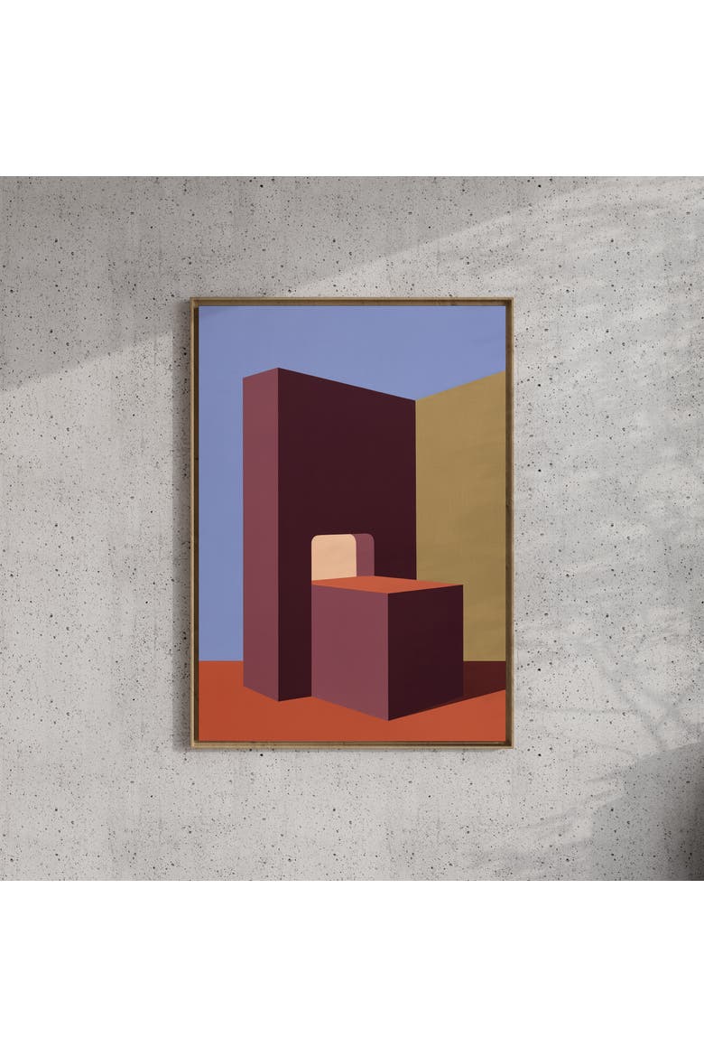 Form and Structure No. 08 Geometric Abstract Art Print, Alternate, color, White Frame - 12x16