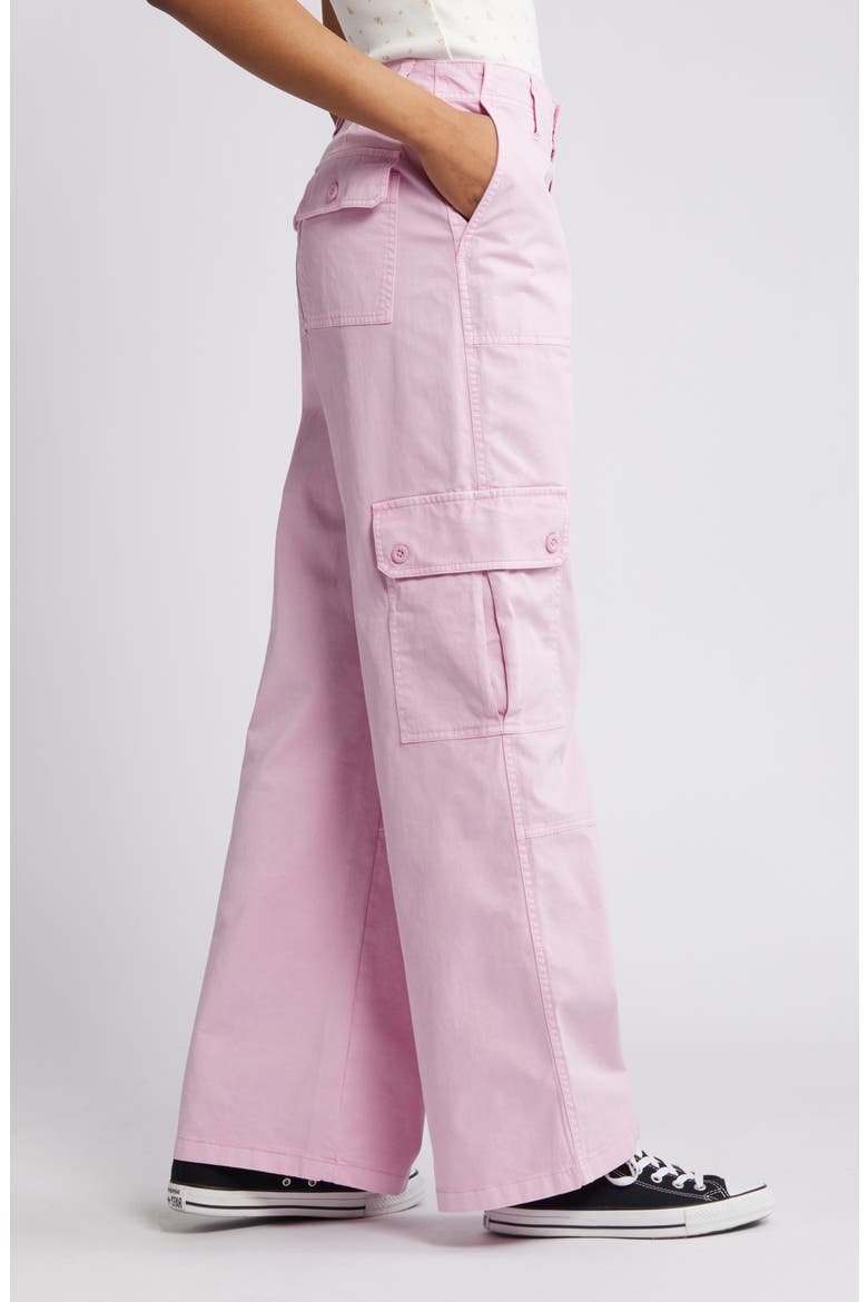 Twill Wide Leg Cargo Pants, Alternate, color, PURPLE PASTEL