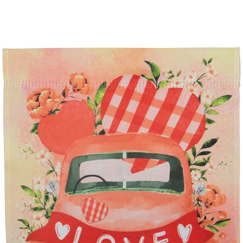Northlight Love Banner And Vintage Car Garden Flag 12.5" X 18" In Red