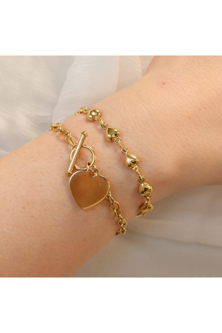 Heart Toggle Bracelet, Alternate, color, Gold-Plated Sterling Silver