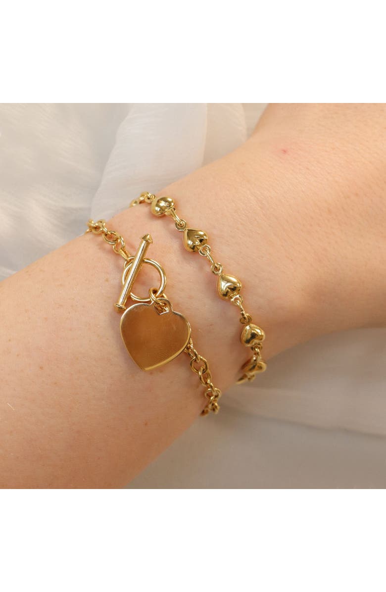 The Lovery Fine Jewelry Heart Toggle Bracelet, Alternate, color, Gold-Plated Sterling Silver