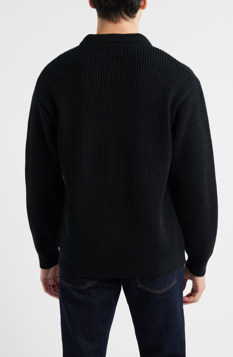 925 Originals Nicolas Rib Polo Sweater, Alternate, color, Black