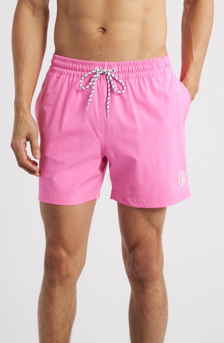 Chubbies Nacho Tacos Magic Hydrochromic Lined 5.5-Inch Swim Trunks, Main, color, Bright Pink