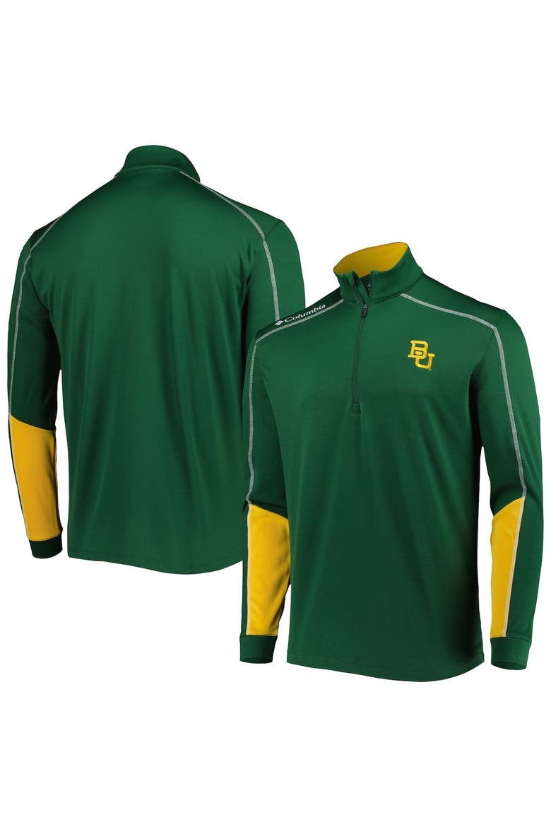 Men's Columbia Green Baylor Bears Shotgun 2.0 Omni-Wick Quarter-Zip Jacket, Main, color, Green