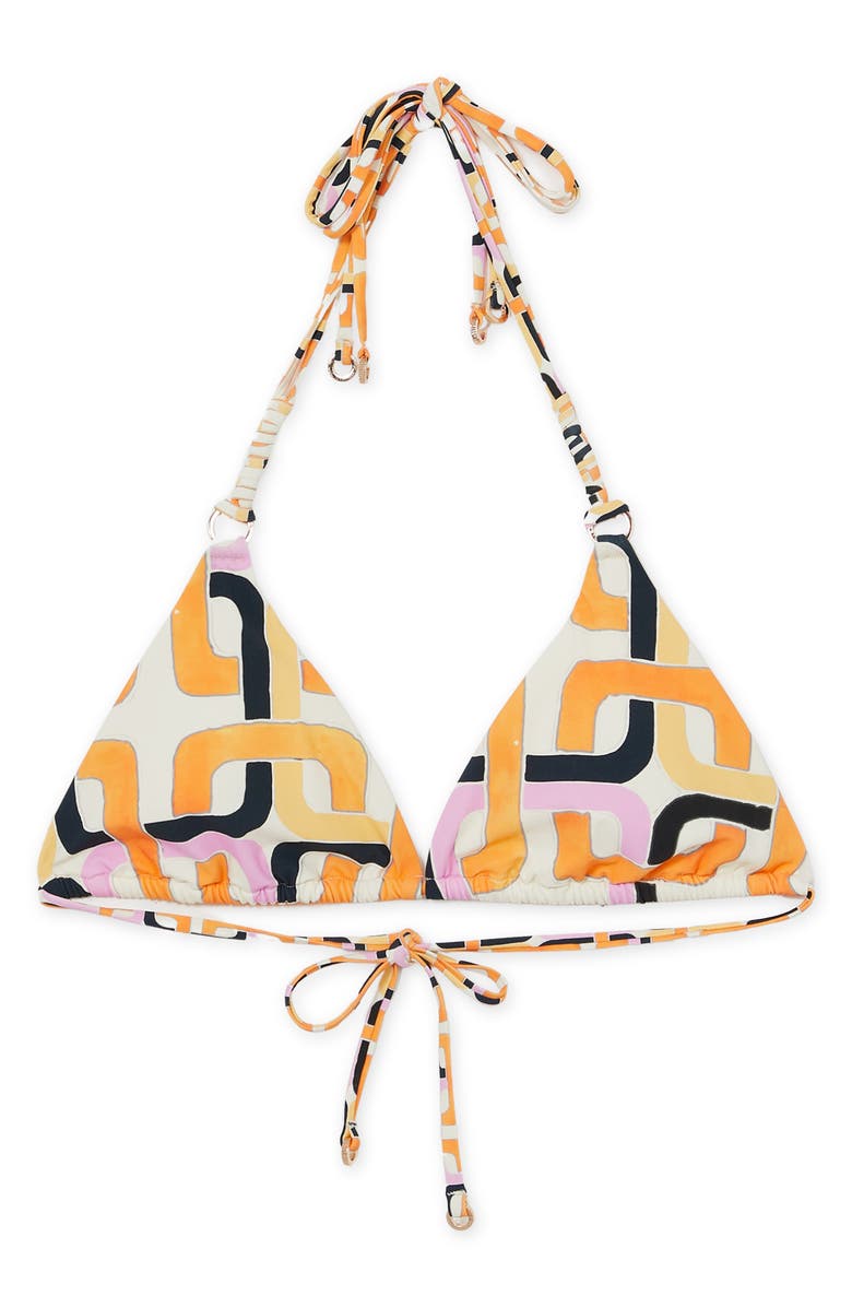Reiss Wynee Triangle Bikini Top, Alternate, color, Orange