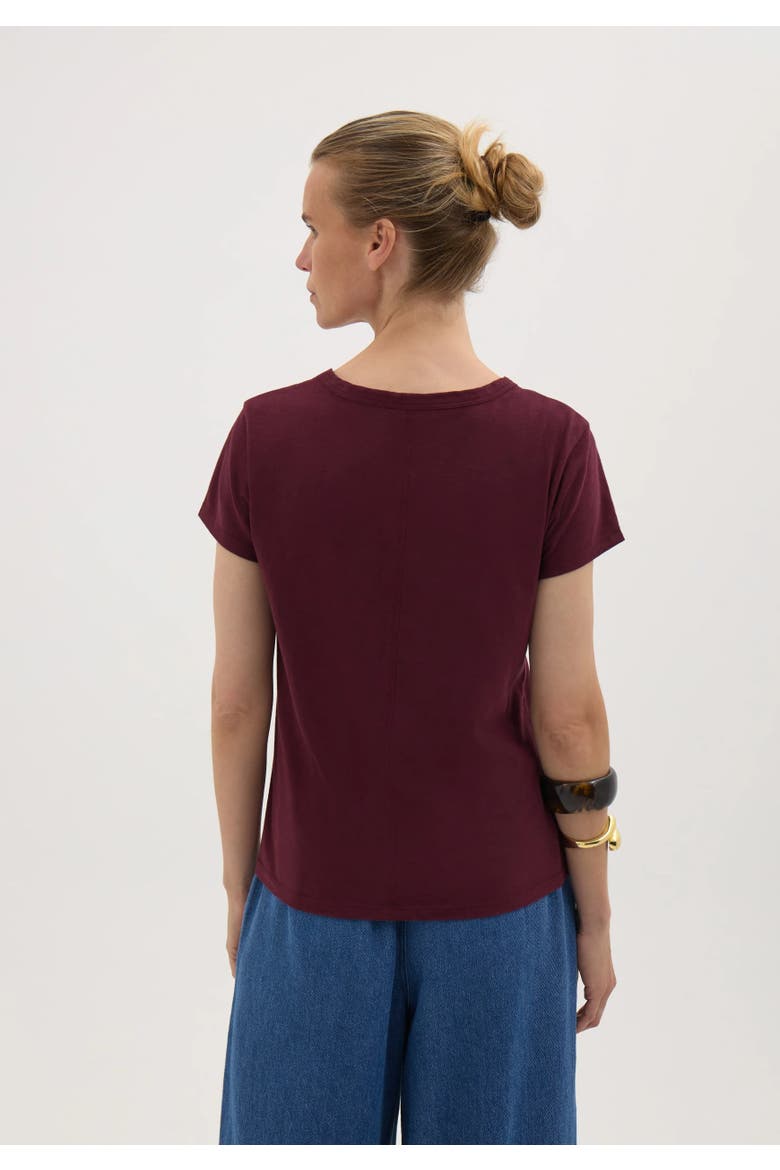 Minna Slim Fit Scarf Detail Slub T-Shirt, Alternate, color, Dark Wine Red
