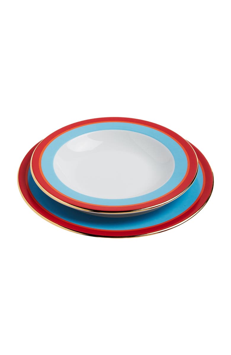 La DoubleJ Soup And Dinner Plates Set Of 8 Rainbow Mix, Alternate, color, Rainbow Mix