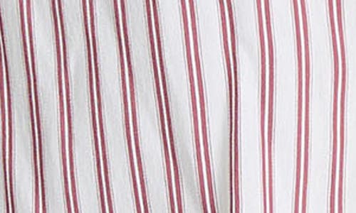 Vince Striped Button-up Shirt In Peony Wood/off White